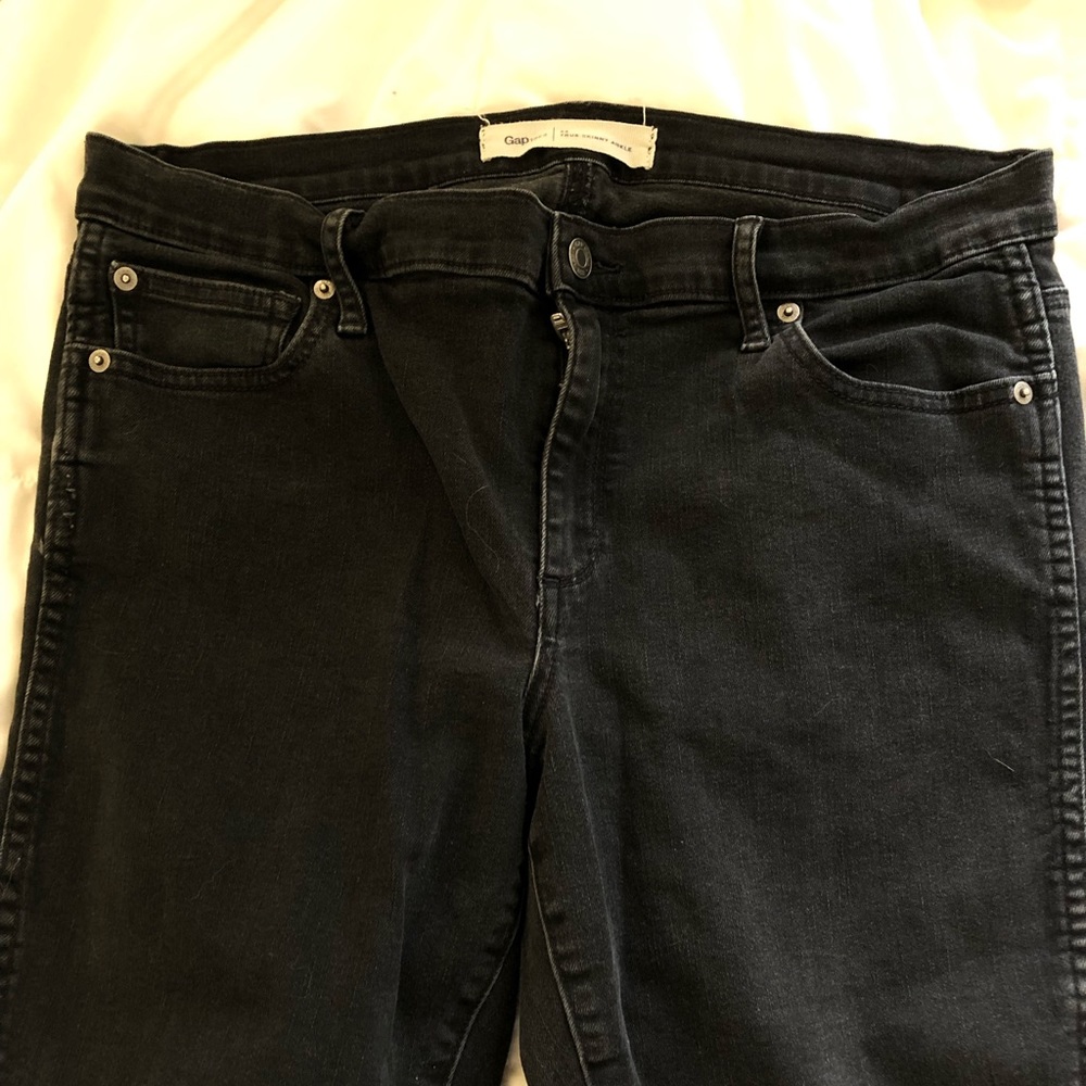 faded black gap skinny jeans